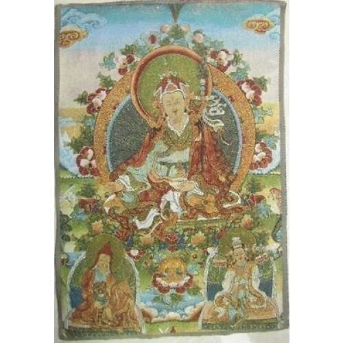23.6" Elaborate antique thangka old gold large buddha art painting mandala