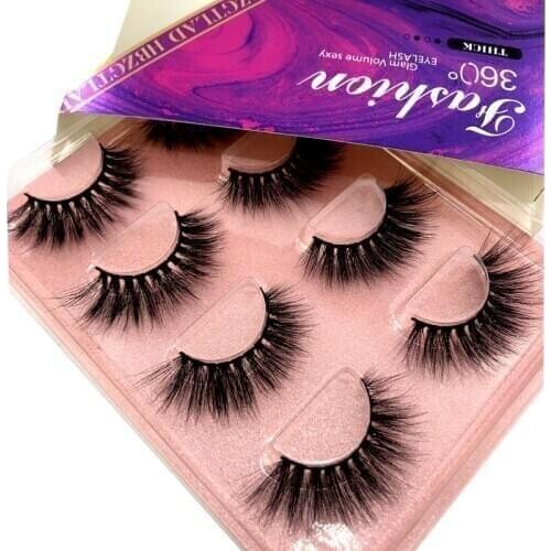 High quality 4 pairs natural false eyelashes fake lashes long makeup 3d mink lashes eyelash extension mink eyelashes for beauty