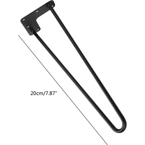 4 Pack DIY 8\" Black Furniture Legs Cabinet Cupboard Metal Hairpin Table Legs