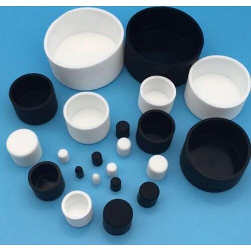 5PCS White and Black Silicone Rubber Hose End Blanking Caps Foot Cover Female Round Tube Insert Stoppers