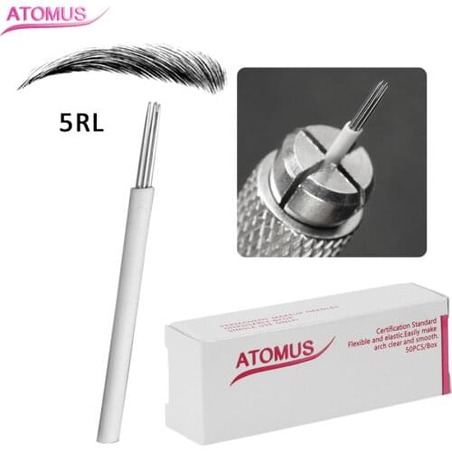 50pcs 5R Micro Permanent Makeup Needles Tebore Blading Microshading Laminas Tebori Microblading Sobrancelhas Agujas De Micro