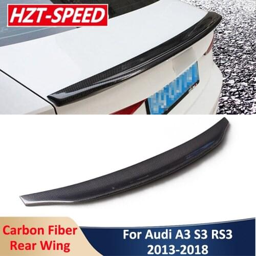 A3 S3 RS3 Rear Wing Real Carbon Fiber Roof Spoiler For AUDI A3 S3 RS3 2013-2018 Car Turning Modification