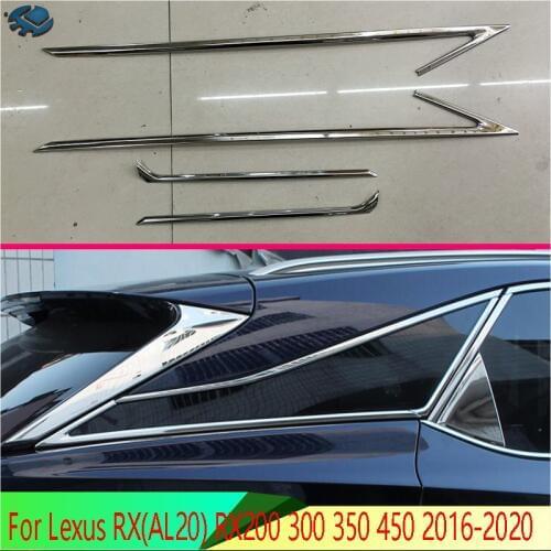 For Lexus RX(AL20) RX200 300 350 450 2016-2020 Stainless Steel Side Door Rear View Window Spoiler Cover Trim Insert Garnish
