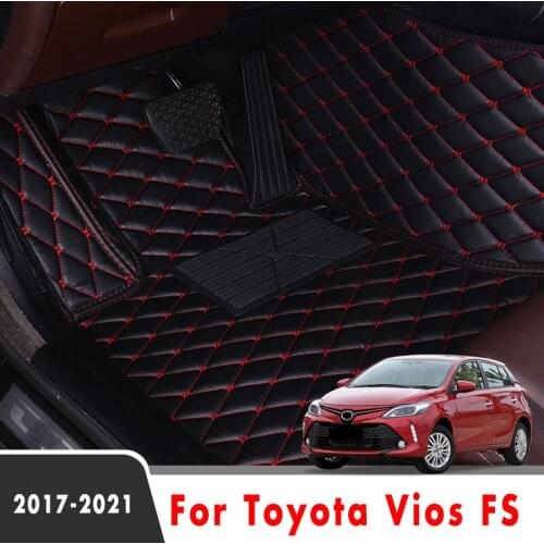 For Toyota Vios FS 2021 2020 2019 2018 2017 Car Floor Mats Accessories Protector Cover Auto Leather Carpet Custom Waterproof Rug