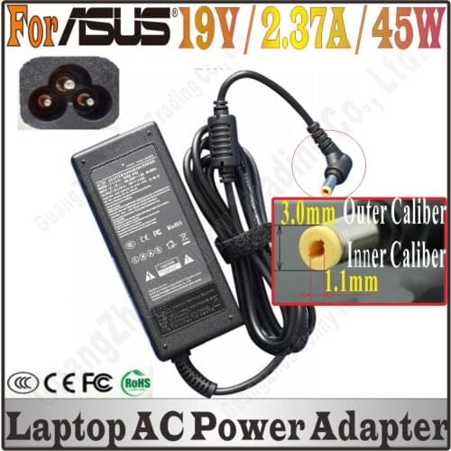 DHL Shipping, 19V 2.37A 3.0*1.1mm 45W AC Charger Power Adapter Supply For asus zenbook UX21 UX21E UX31 UX31E UX21A UX31A UX32A