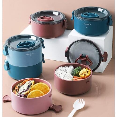 Double-layer lunch box for kids bento box japanese style snacks box kitchen food storage plastic containers with lids dinnerware