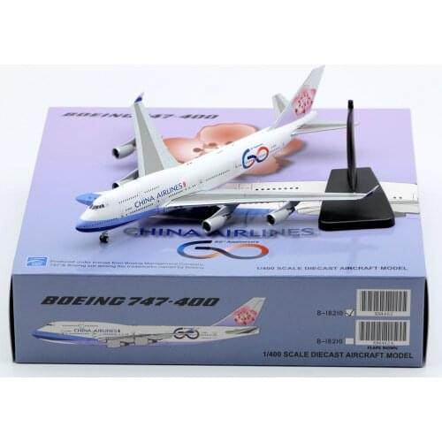 1:400 Alloy Collectible Plane JC Wings XX4462 China Airlines "60th Anniversary" Boeing B747-400 Diecast Aircraft Model B-18210
