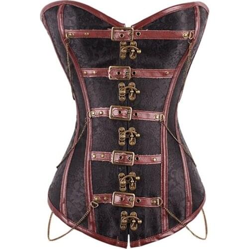 Steampunk Gothic Retro Overbust Corset Women Sexy Lingerie Body Shaper Modeling Bustiers Top Slimming Waist Cincher Shapewear