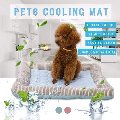 Pet Dog Bed Mat Ice Silk Summer Cooling Kennel Dog Sleeping Mats Pet Sofa Cushion For Dogs Cat Sleeping Pad Pet Supplies