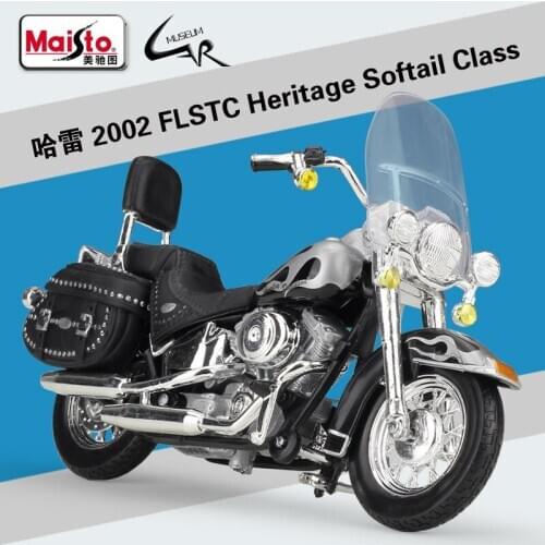 Maisto1:18 Harley 2002 FLSTC Heritage Softail Class Model Car Simulation Alloy Motorcycle Metal Toy Car Children Gift Collection