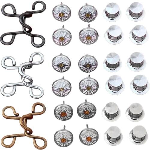 Set of 4 Nail-free Waist Buckle Adjustable Snap Button Jeans Waist Detachable No Sewing Pants Clothing Button Sewing Crafts