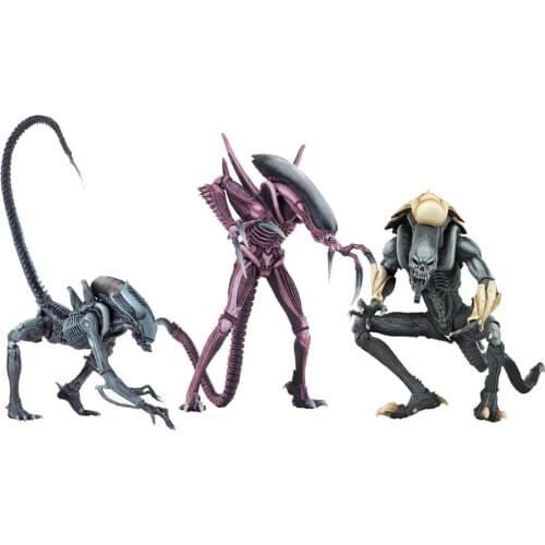 NECA Alien vs. Predator Collectible Model Toys Action Figure Toys 3 Different Alien Statue Collection Model Decoration