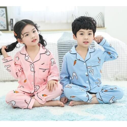 Boys Girls Sleepwear 2020 Spring Autumn Children Cartoon Pajamas For Kids Homewear Long Sleeve Cotton Toddler Baby Boy Pyjamas