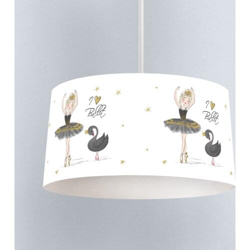 Ballerina and the Cute Swan Printing Patterned Kids Baby Room Bedroom Light Pendant Lamp Chandelier