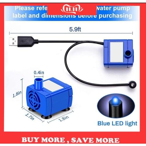USB Ultra-Quiet Submersible Water Fountain Pump Filter Fish Pond Aquarium Water Pump Tank Garden Fountain