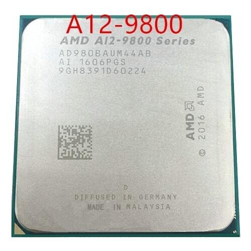 AMD A12-Series A12-9800 A12 9800 3.8 GHz Quad-Core CPU Processor AD9800AUM44AB Socket AM4