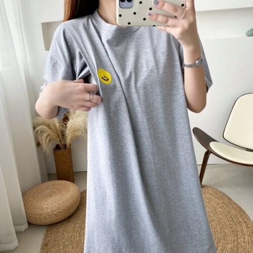 Simple Breastfeeding Dress Letter Home Clothes for Women Cotton Nursing Maternity Gown Summer Long Shirt Pregnancy Clothes Gift