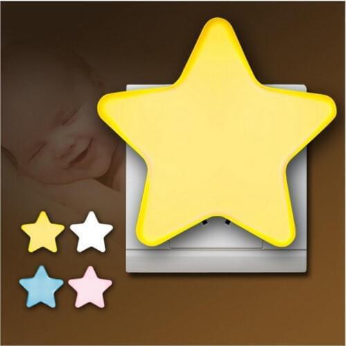 US Plug & EU Plug LED Light Control Night Light Plug-in Night Light Cute Star Bedside Decorative Lights Bedrooms Living Rooms