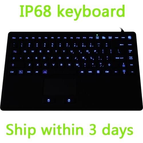 IP68 Waterproof Silicone Industrial Laptop Keyboard with Touchpad
