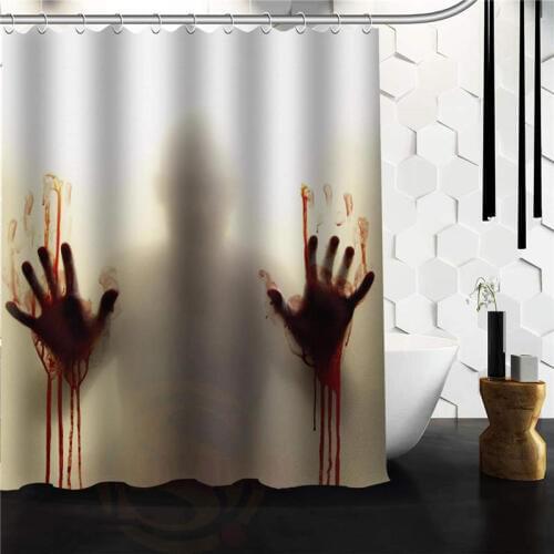 New Arrival Walking Dead Creepy Bloody Hands Custom Shower Curtain 36x72 48x72 60x72 inch