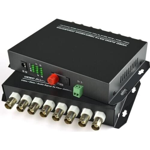 1 PC HHX8 mouth 8 reverse video data with 1 road monitoring optical transceiver single fiber FC20KM pair