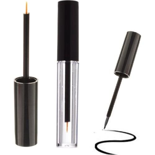 10Pcs 10ml Empty Eyeliner Tubes Refillable Plastic Cosmetic with Black Cap Portable DIY Eyeliner Container for Home and Travel