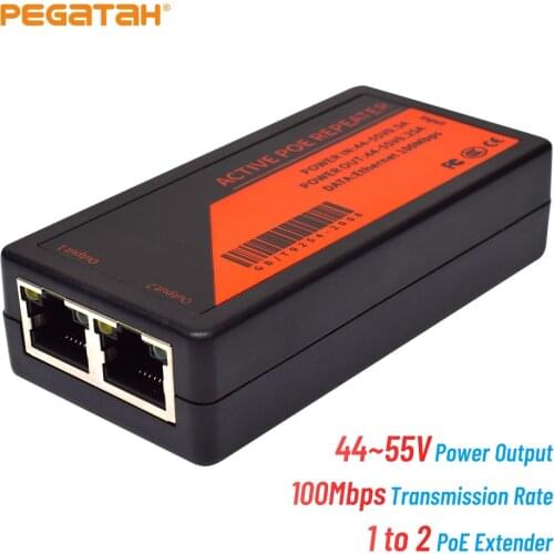 100Mbps POE Extender Repeater 1 to 2 standard network camera adapter splitter camera POE repeater