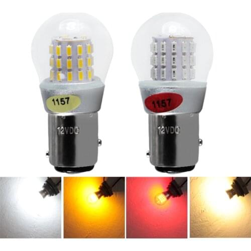 1pcs 12V BAY15D 1157 P21/5W S25 4W led Clear Glass Lamp Brake Tail Bulb Auto Indicator light red yellow white 12 volt canbus