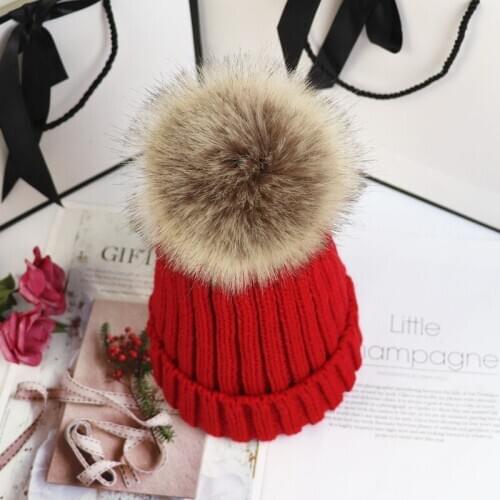 2020 Autumn Winter Hats raccoon fox fur ball hedging knitted hat thickening to keep warm Fashion womens Woolen hat