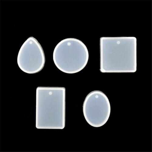 5 pcs/set 1 set of mixed size epoxy resin silicone mold square round handmade crystal diamond bracelet pendant jewelry making