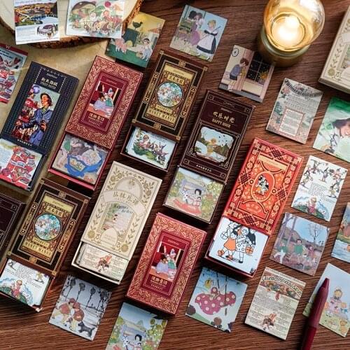 60pcs/Box Creative Retro Poster Sticker Scrapbook Sticker Label Sticker DIY Diary Picture Book Stationery Painting Sticker