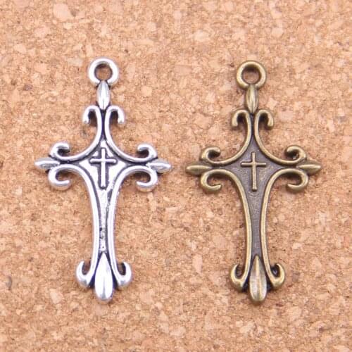 16pcs Charms ornate cross 32x18mm Antique Pendants,Vintage Tibetan Silver Jewelry,DIY for bracelet necklace