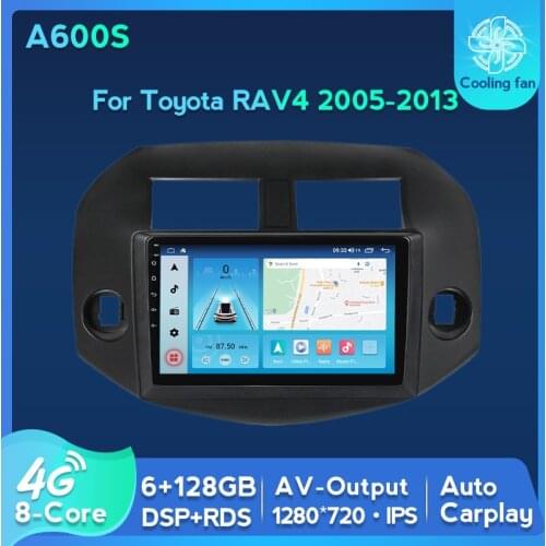 Android 11 Car Auto Radio GPS Navigation Cool Fan For Toyota RAV4 2005-2013 IPS 1280*720 8Core 6GB+128GB BT Multimedia Player 4G