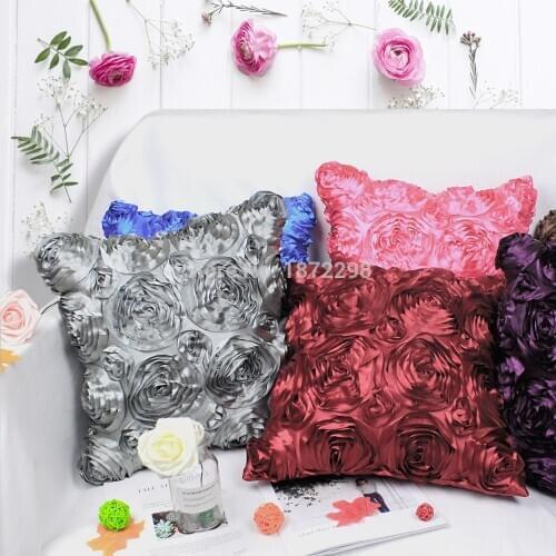 Free Shipping 42* 42cm 50*50cm Polyester Satin Embroidery Cushion Covers For Wholesale & Retail HT-PSEC-02