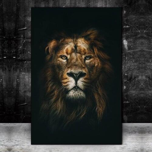 Large Size African Wild Lion Head Art Posters and Prints Animals Art Canvas Paintings on the Wall Art Pictures Home Wall Decor
