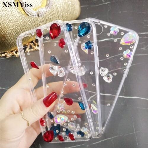 For iPhone 12 mini 11 Pro XS Max XR X 8 7 6 6S Plus Case Luxury Bling Rhinestone Diamond Crystal Soft Transparent TPU Cover
