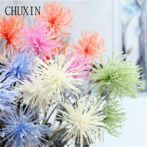 European Artificial flower plastic Flocking sea urchin flower Home decoration fake flower Wedding Supplies Valentines Day gift