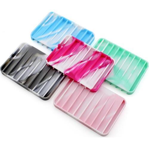 Hot New Creative Comb Silicone Soap Holder Anti-skid Drain Soap Box Home Travel Soap Dishes Bathroom Set Free Shipp