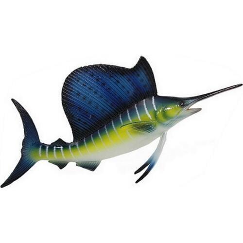 Gresorth 45CM 3D Fake Plastic Sailfish Model Dispaly Artificial Marine Animals Decoration Early Education Props
