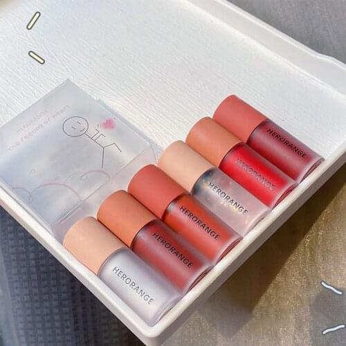 HERORANGE Milkshake Heartbeat Lip Glaze Set Three PacksShea Butter Lip Cream Crystal Lip Oil Moisturizing Lip Gloss Set TSLM2