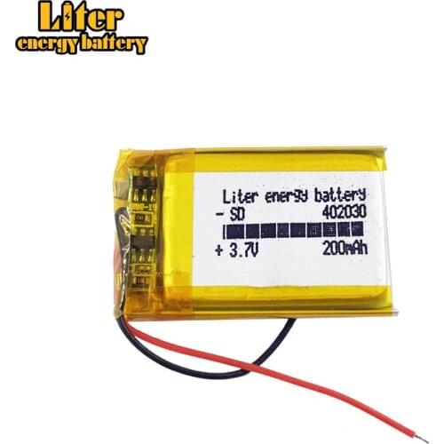 Good Qulity 402030 3.7v 200mAh li-ion Lipo cells Lithium Li-Po Polymer Rechargeable Battery For Bluetooth GPS MP3 MP4 Recorder