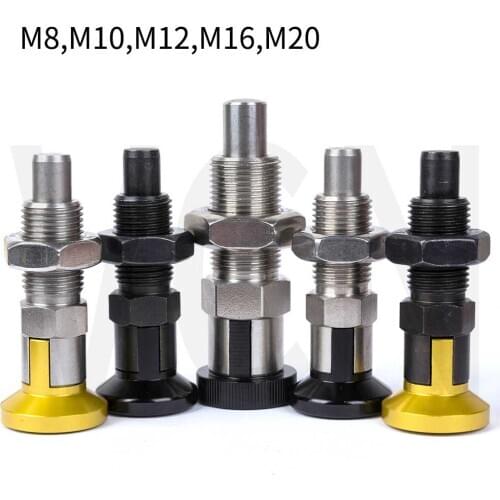 Indexing plunger, aluminum knob / Plastic Knob , with lock nut,fine thread M12*1.5 M16*1.5 M20*1.5 bigger and longer pin VCN221