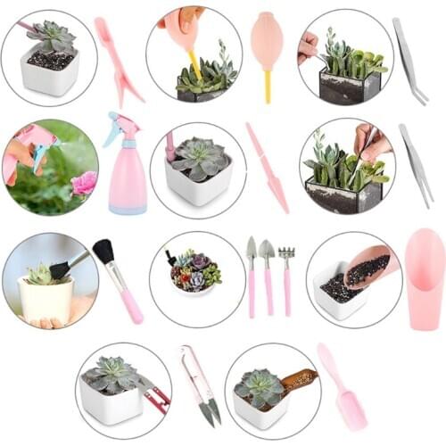 2021 New 19Pcs Succulent Transplant Tools Flower Packing Combination Shovel Mini Garden