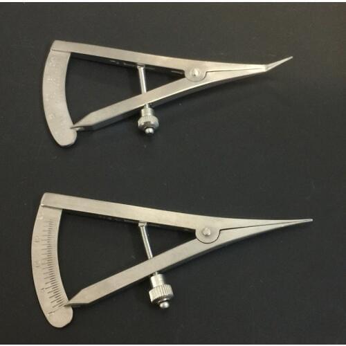 Curved Straight Tip Dental Gauge Caliper Screw Lock Stainless steel Dental Caliper for Measure Dental Lab Tools Dentist Material