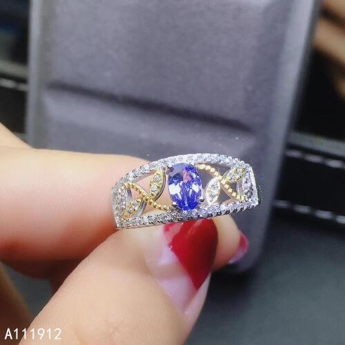 KJJEAXCMY fine jewelry natural Tanzanite 925 sterling silver new women ring support test lovely