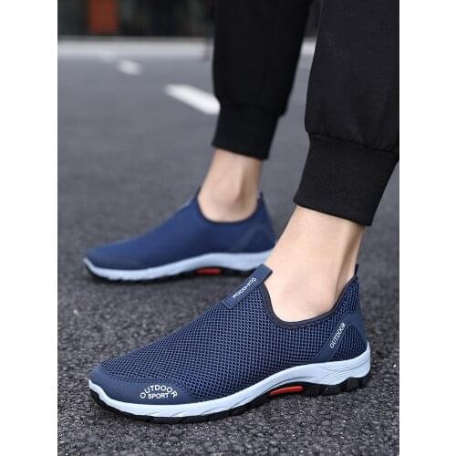 PUPUDA Men Sneakers Black Slip On Loafers Breathable Casual Shoes Men Sport Shoes Men Comfortable Shoes Male Classic Sneakers