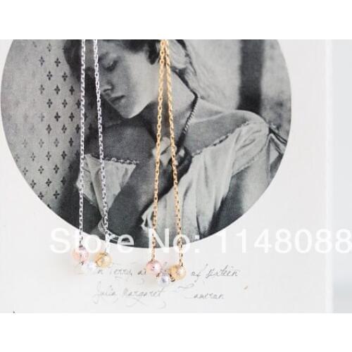 Fashion hotting sale gold silver pretty exquisite glitz 3 mini pearl ball necklaces for girlfriends