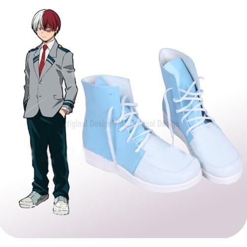 My Hero Academia Todoroki Shoto High School Cosplay Shoes Boots Mens Halloween Carnival Party Costume Accessories