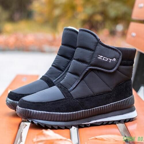 High quality Men boots 2020 winter shoes men snow boots waterproof non-slip flat ankle winter boots big size 36 - 47