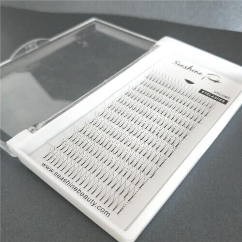 Pre fanned eyelash extension 2d lashes Private label Volume lashes Heat bonded short stem rootless lashes pre made fans